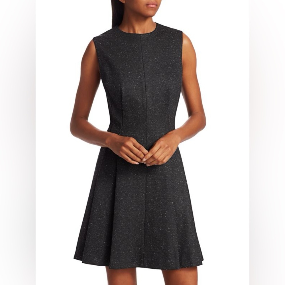 Theory Sleeveless Sparkle Seamed A-Line Dress
